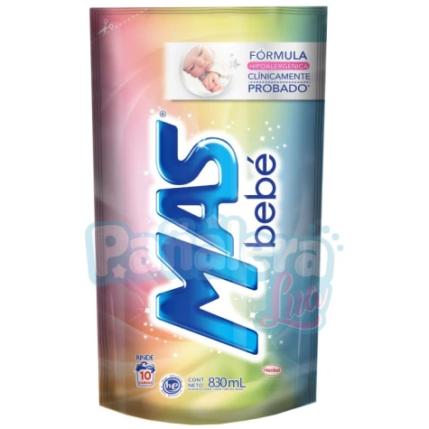 Jabón para Ropa Mas Bebé (Hipoalergenico) 830 Ml MAS BEBÉ