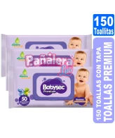 Babysec Premium x 150 Toallitas Humedas con Tapa