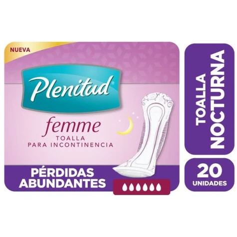 Plenitud Femme Absorvente Nocturno x 20 PLENITUD