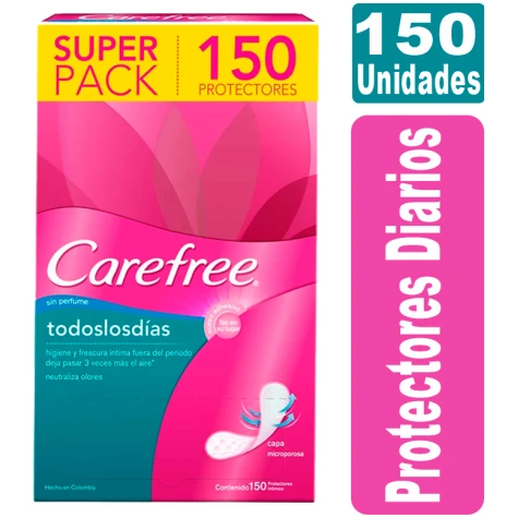 Carefree Super Pack 150 Protectores sin perfume