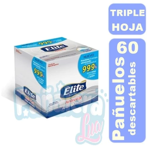 Pañuelos Elite Cubo x 60 ANTIVIRAL