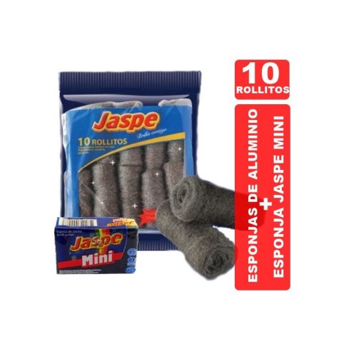 Esponja de Aluminio Jaspe X 10 + Esponja de REGALO JASPE