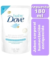 Baby dove Jabon Corporal 180ml Humectación enriquecida DOVE