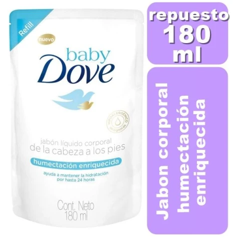 Baby dove Jabon Corporal 180ml Humectación enriquecida DOVE