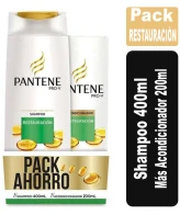 Pack Pantene shampoo 400ml + aco 200ml Restauración PANTENE