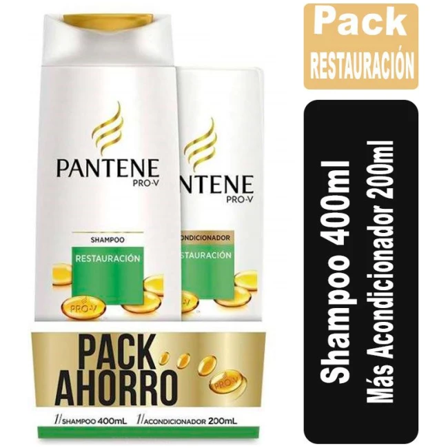 Pack Pantene shampoo 400ml + aco 200ml Restauración PANTENE