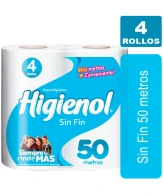 Higienol sin fin 50m 4 rollos HIGIENOL