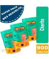 Super pack mes resuelto Cherito 900 Toallitas CHERITO