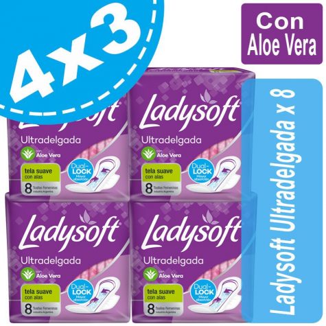 Ladysoft Ultradelgada con Aloe x 8 Pack 4x3 LADYSOFT