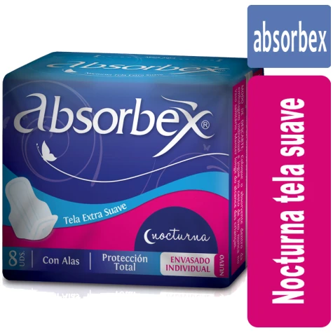 Absorbex Nocturna Tela Extra suave x 8