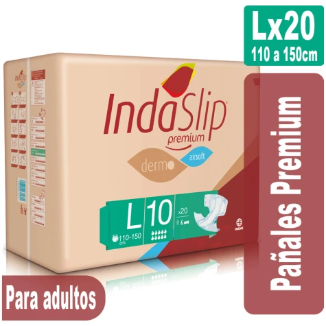 Indaslip Premium Lx20 Pañales absorción 10+ INDASEC