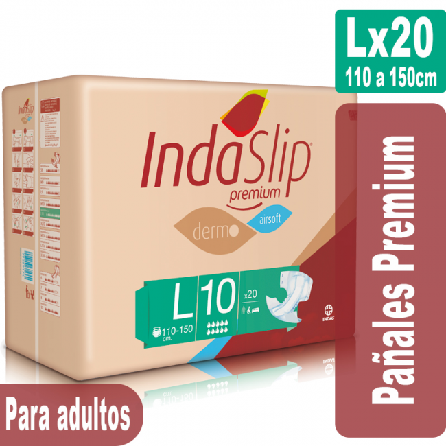 Indaslip Premium Lx20 Pañales absorción 10+ INDASEC