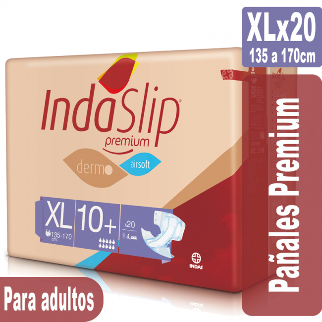 Indaslip Premium XLx20 Pañales absorción 10+ INDASEC