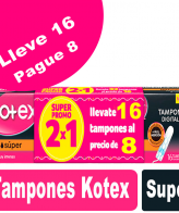 Tampones Kotex Super Lleve 32 Pague 16 KOTEX