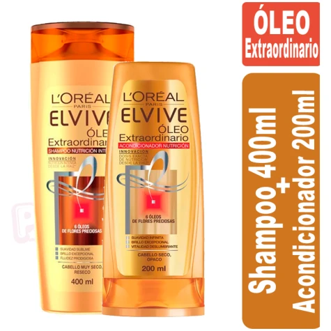 Pack Elvive Óleo Extraordinario Shampoo 400ml + Acondicionador200ml