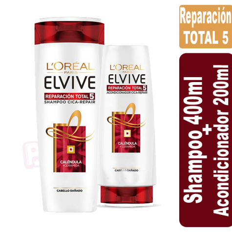 Pack Elvive Reparación Total 5 Shampoo 400ml + Acondicionador 200ml