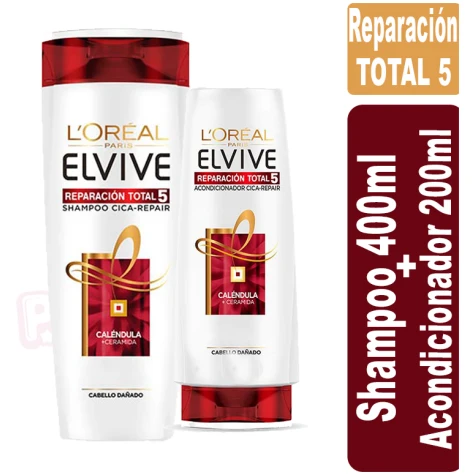 Pack Elvive Reparación Total 5 Shampoo 400ml + Acondicionador 200ml