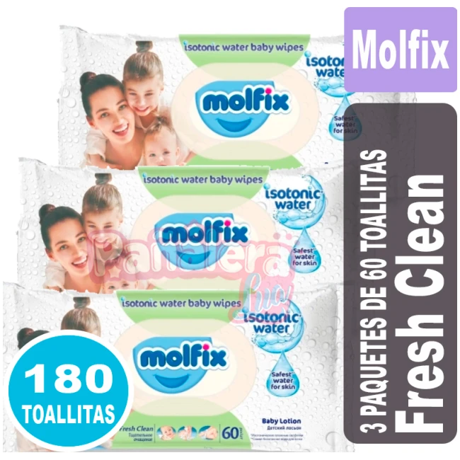 Molfix Fresh Clean Toallitas Humedas Pack x 180