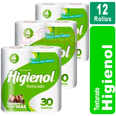 Higienol Texturado 12 Rollos 30 Metros