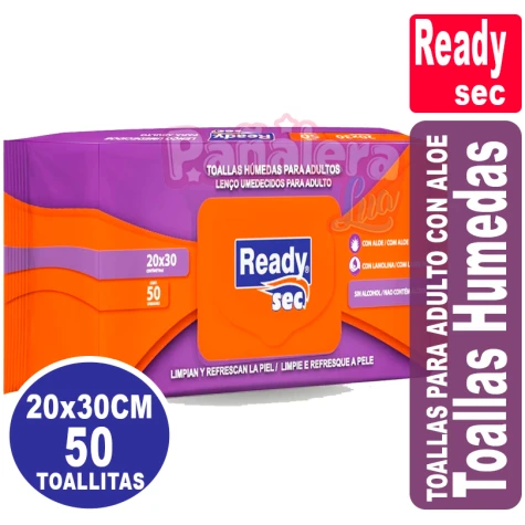 Ready sec Toallas Humedas x 50 medidas 20x30cm READY SEC