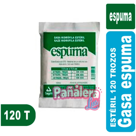 Gasa Espuma Esterilizada 10X10 /120trozos SAGRIN