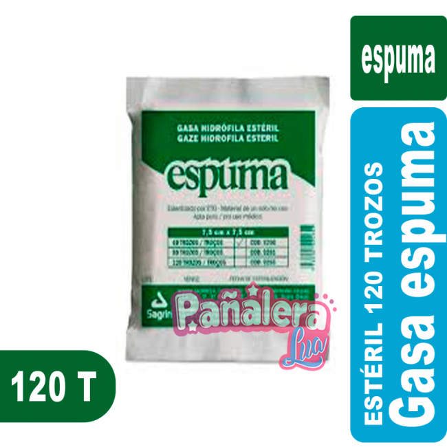 Gasa Espuma Esterilizada 10X10 /120trozos SAGRIN