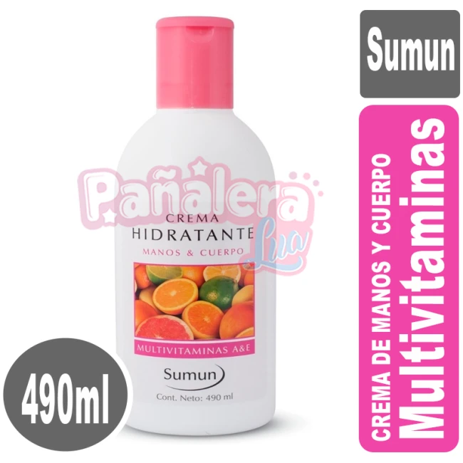 Sumun Crema para Manos y Cuerpo Multivitaminas 490ml