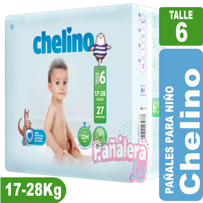 Chelino, Talla 6, 27 pañales : : Bebé