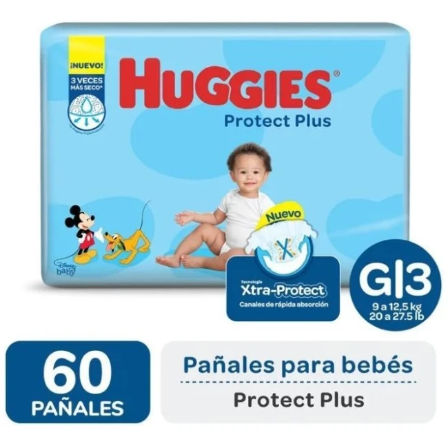 pañales huggies protect plus grande por 60 pañales