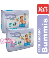 BUMMIS PAÑALES PARA BEBE TALLE EXTRA GRANDE POR 76 PAÑALES