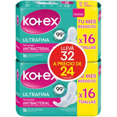 kotex ultrafina antibacterial x 32