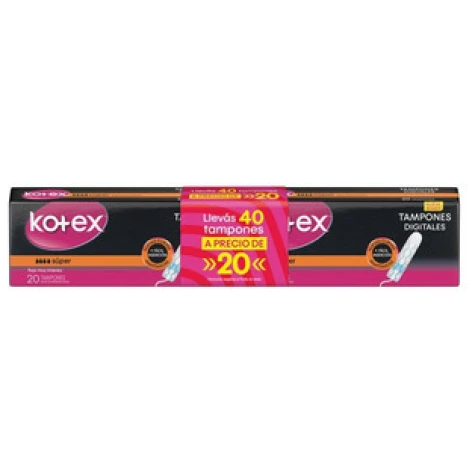 Tampones kotex super lleve 40 pague 20