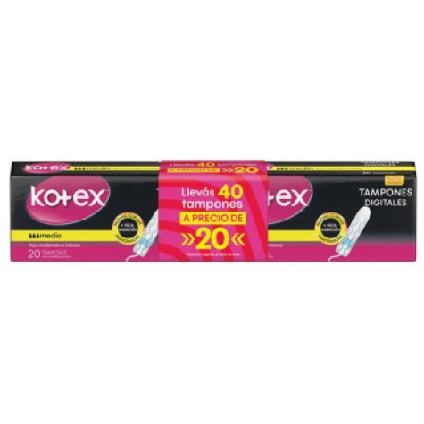 tampones kotex lleve 40 pague 20