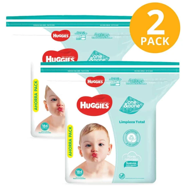 Toalla Humeda Huggies One & Done x 184 Pack x 2