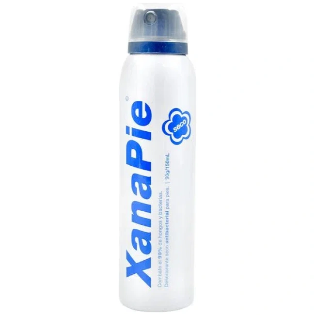 XanaPie Desodorante Para Pies en Aerosol Seco Antibacterial 150ml