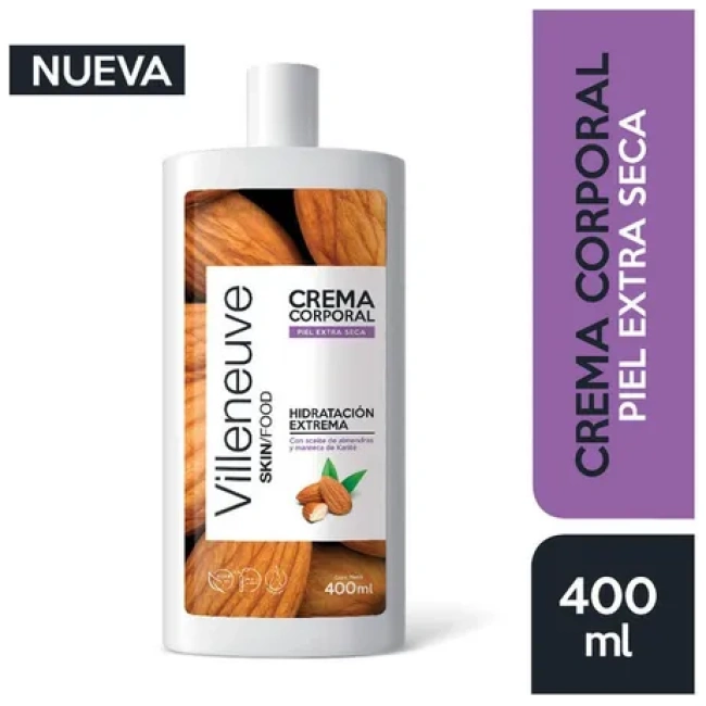 Villeneuve Crema Corporal de Almendras PIEL EXTRA SECA 400ml