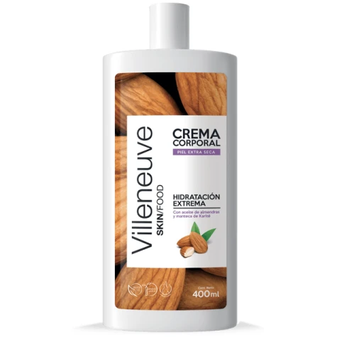 Villeneuve Crema Corporal de Almendras PIEL EXTRA SECA 400ml