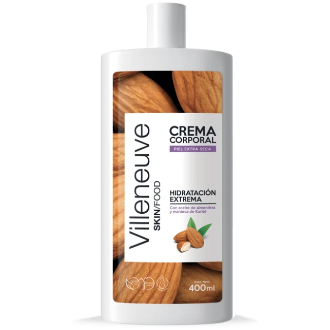 Villeneuve Crema Corporal de Almendras PIEL EXTRA SECA 400ml