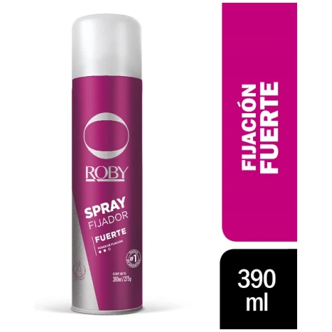 ROBY SPRAY FIJADOR FUERTE 390M con descripcion