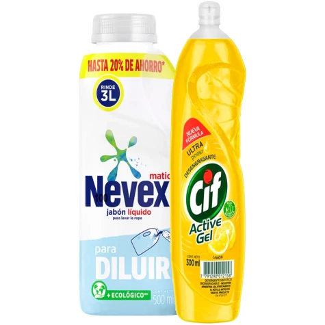 NEVEX LIQUIDO PARA DILUIR 500 ML.+ CIF ACTIVE GEL 300ML