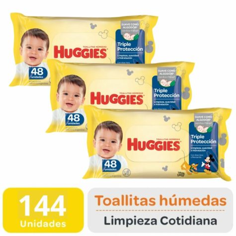 HUGGIES LIMPIEZA COTIDIANA X144 con descripcion
