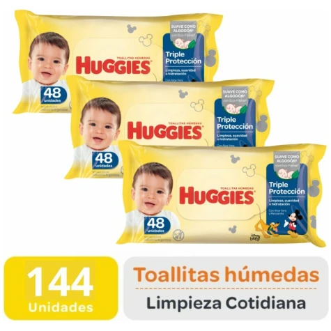 HUGGIES LIMPIEZA COTIDIANA X144 con descripcion