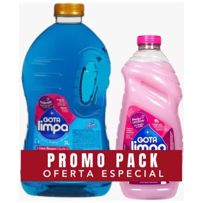 GOTA LIMPA JABON LIQUIDO ROPA 3LT+SUAVIZANTE 2LT ORIGINAL