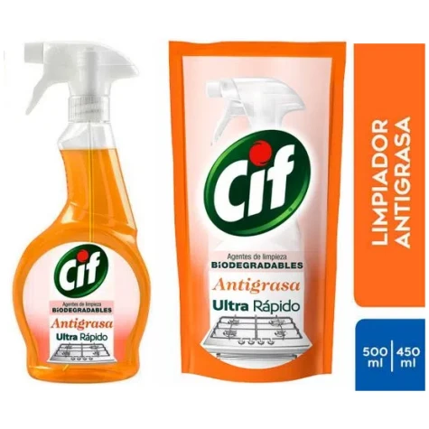 CIF ANTI GRASA GATILLO 500ML + DOY PACK450ML