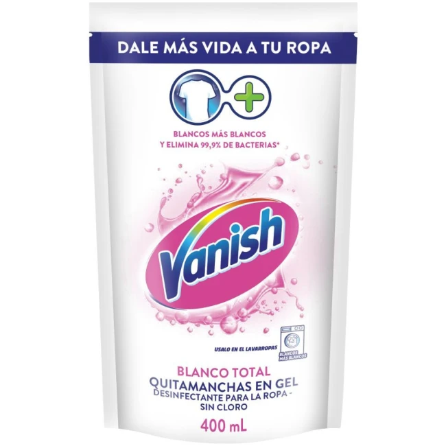 QUITAMANCHAS VANISH WHITE DOY PACK 400 ML.