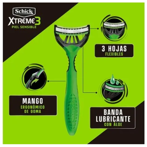 SCHICK XTREME 3 PIEL SENSIBLE X1