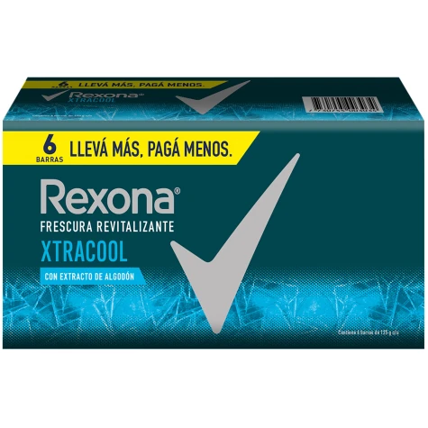 REXONA JABON X6 XTRACOOL 125G