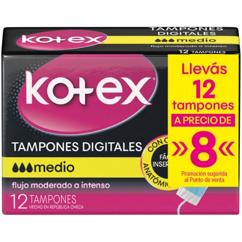 KOTEX TAMPON MEDIO X12