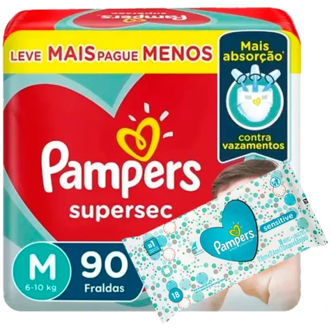 Pampers supersec MX90 + Toalla