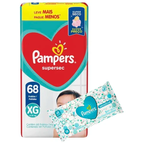 Pampers supersec XGx68 + Toalla